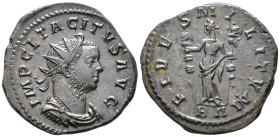 Tacitus (AD 275–276). Antoninianus (AE, 23 mm, 3.76 g), Lugdunum mint, 276.

 IMP CL TACITVS AVG Radiate, draped and cuirassed bust of Tacitus right...