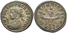 Probus (AD 276–282). Antoninianus (AE, 24 mm, 3.81 g), Cyzicus mint, 280.

 IMP C M AVR PROBUS P F AVG Radiate bust of Probus left in imperial mantl...