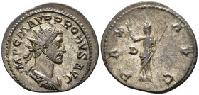 Probus (AD 276–282). Antoninianus (AE, 24 mm, 3.70 g), Lugdunum mint, 276–282.

 IMP C M AVR PROBVS AVG Radiate, draped and cuirassed bust of Probus...