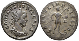 Carinus, Caesar (AD 282–283). Antoninianus (AE, 23 mm, 3.94 g), Lugdunum mint, 282–283.

 CARINVS NOBIL CAES Radiate, draped and cuirassed bust of C...