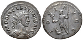 Diocletian (AD 284–305). Antoninianus (AE, 23 mm, 3.61 g), Lugdunum mint, 290–291.

 IMP DIOCLETIANVS AVG Radiate and cuirassed bust of Diocletian r...