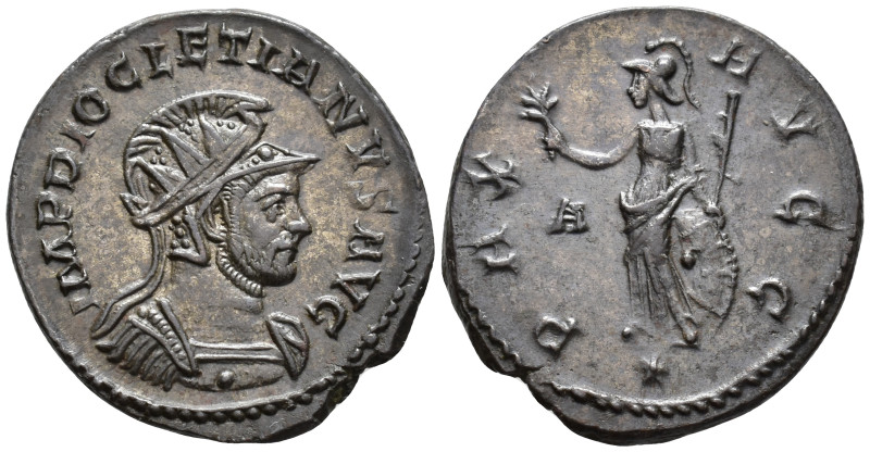 Diocletian (AD 284–305). Antoninianus (AE, 23 mm, 3.68 g), Lugdunum mint, 293.
...