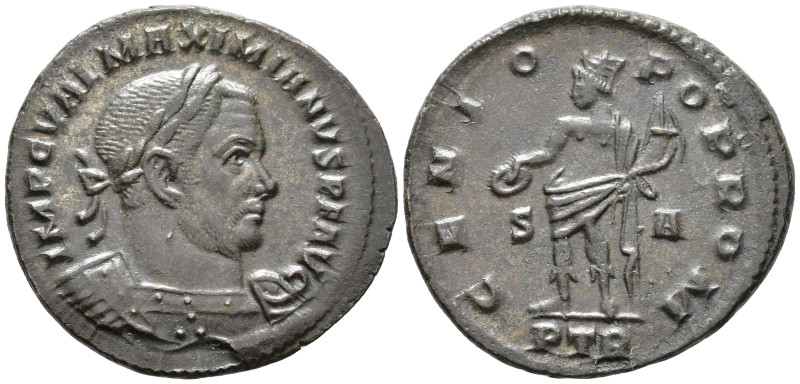 Maximianus, second reign (AD 307–308). Follis (AE, 26 mm, 6.54 g), Treveri mint,...