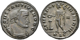 Constantius I, Caesar (AD 293–305). Follis (AE, 27 mm, 8.70 g), Lugdunum mint, 302–304.

 CONSTANTIVS NOB C Laureate and cuirassed bust of Constanti...