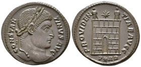 Constantine I (AD 307/310–337). Follis (AE, 20 mm, 3.08 g), Arelate mint, 324–325.

 CONSTANTINVS AVG Laureate head of Constantine right / PROVIDENT...