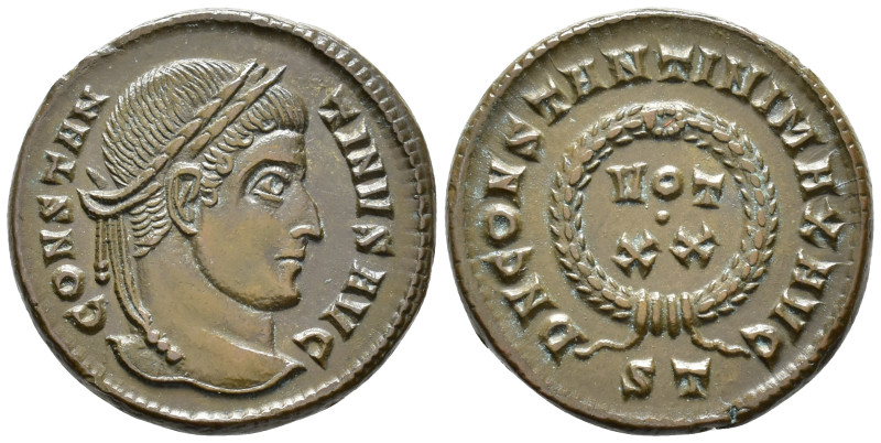 Constantine I (AD 307/310–337). Follis (AE, 19 mm, 3.54 g), Ticinum mint, 320–32...