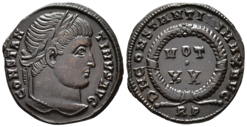 Constantine I (AD 307/310–337). Follis (AE, 18 mm, 2.65 g), Rome mint, 321.

 ...