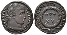 Constantine I (AD 307/310–337). Follis (AE, 18 mm, 2.65 g), Rome mint, 321.

 CONSTANTINVS AVG Laureate head of Constantine right / D N CONSTANTINI ...