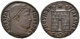 Constantine I (AD 307/310–337). Follis (AE, 18 mm, 2.76 g), Rome mint, 326.

 CONSTANTINVS AVG Laureate head of Constantine right / PROVIDENTIAE AVG...