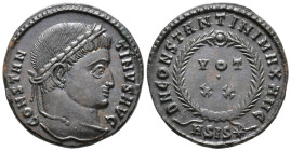 Constantine I (AD 307/310–337). Follis (AE, 19 mm, 3.01g), Siscia mint, 320–321.

 CONSTANTINVS AVG Laureate head of Constantine right / D N CONSTAN...