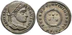 Constantine I (AD 307/310–337). Follis (AE, 19 mm, 2.74 g), Siscia mint, 320–321.

 CONSTANTINVS AVG Laureate head of Constantine right / D N CONSTA...