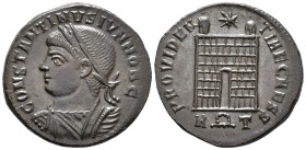 Constantine II, Caesar (AD 317–337). Follis (AE, 20 mm, 3.14 g), Rome mint, 326.

 CONSTANTINVS IVN NOB C Laureate, draped and cuirassed bust of Con...