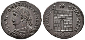 Constantius II, Caesar (AD 324–337). Follis (AE, 19 mm, 2.81 g), Rome mint, 326.

 FL VAL CONSTANTIVS NOB C Laureate, draped and cuirassed bust of C...