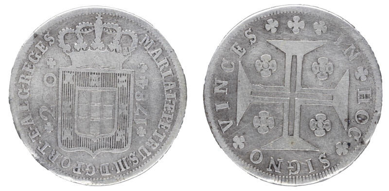 D.Maria I e D.Pedro III - 12 Vinténs 1784, MBC-, A.G:16.06 Letras Pequenas, 6,51...