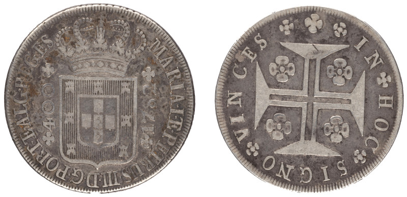 D.Maria I e D.Pedro III - Cruzado 1782, MBC, A..G:17.05 Coroa Alta, 14,44gr