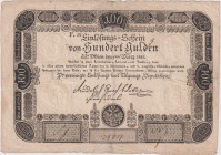 100 Gulden 1811, Einlösungsschein, the highest denomination of 1811 issue , very rare, exceptional offer, Pick A49

VG