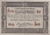 20 Gulden 1813, Anticipations-Schein, Formulare, contemporary added "Setz-for-mu-lar", Pick A53b

XF