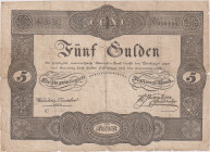 5 Gulden 1833, 3rd issue Privileged National Bank, taped several times, Pick A68

VG/G