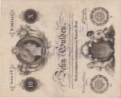 10 Gulden 1841, 4th issue Privileged National Bank, WERTHLOS stamp on the Rv., nice condition, Pick A71

VF