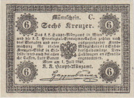 6 krejcar 1849, Coin Note, Pick A91

aUNC