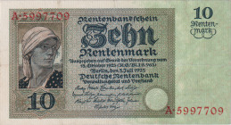 10 Rentenmark 1925, series A, BKK D14, Hej D14

VF