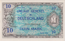 10 Marka 1944, printed by SSSR, 9 digit serial number, without "F", BKK AM4c, Hej AM4c

UNC