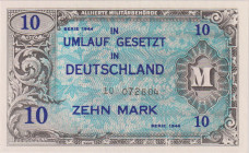 10 Marka 1944, printed by SSSR, 9 digit serial number, without "F", ERROR - missing 3rd number in the serial number, BKK AM4c, Hej AM4c

UNC