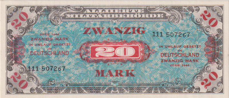 20 Marka 1944, printed by SSSR, 9 digit serial number, without "F", BKK AM5c, He...