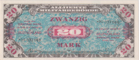 20 Marka 1944, printed by SSSR, 8 digit serial number, with dash, without "F", BKK AM5d, Hej AM5d

UNC