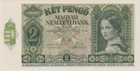 2 Pengö 1940, series J 649, dark print, BKK H2, Hej H2

UNC