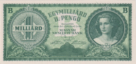 Hungary, 1 mld BPengö 1946, unissued, the highest denomination of Hungarian inflation 1945 - 1946, Pick 137

UNC