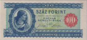 Hungary, 100 Forint 1946, series B 000, zero number SPECIMEN 000000, 1x MINTA perforation horizontally, graded by PMG 64 EPQ Choice Uncirculated, Pick...