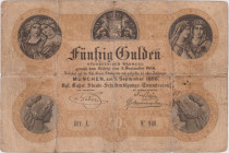 Germany, German States, 50 Gulden 1866, Bavaria, series X, which is not cataloged yet, rare, Grabowski/Kranz 72, Pick S 153

VG/G