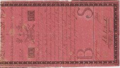 Poland, 100 Zlotych 1794, watermark "ZOONEN", stickers on the back, Pick A5

VG