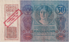 Austria, 50 Koruna 1914, overprint Ausgegeben nach den 4. Oktober 1920, Pick 46

UNC