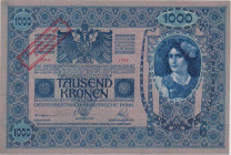 Austria, 1000 Koruna 1902, underprint gray-rose, overprint Ausgegeben nach den 4. Oktober 1920, Pick 48

UNC