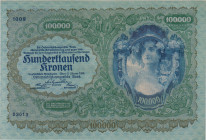 Austria, 100.000 Koruna 1922, Pick 81

aUNC