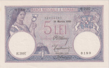 Romania, 5 Lei 1920, series E, Pick 19

UNC