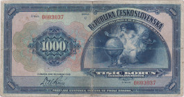 1000 Koruna 1919, series C, BKK 14, Hej 14

VG