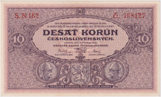10 Koruna 1927, series S.N 162, trace of glue on reverse, BKK 22e, Hej 22b

aUNC