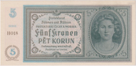 5 Koruna b.d.(1940), series H 018, BKK 31, Hej 31c

UNC