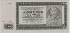 1000 Koruna 1942, II.issue, series Fa, BKK 39a, Hej 39a

aUNC