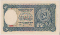 100 Koruna 1940, II.issue, series A 10, BKK 49b, Hej 49a2

aUNC