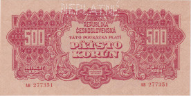 500 Koruna 1944, series AB, slightly oblique perforation NEPLATNÉ, BKK 60, Hej 60

UNC