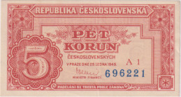 5 Koruna 1949, the first series A 1(!), BKK 82a, Hej 83a1

XF