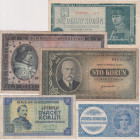 1 - 1000 Koruna, b.d.(1945/6) - 1948, 4x perforation S, 1x w/o perforation, 5 pcs, BKK 72 - 81, N8 Hej 72 - 82, N5

XF - G