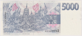 5000 Koruna 1993, series A 15, BKK CZ9, Hej CZ12

aUNC