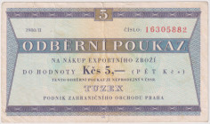 5 Koruna 1980/II, 8-digit serial number, with watermark, tear, KŠK 49 VII/a

VG