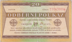 20 Koruna b.d.(1989), print VEB Lipsko, 7-digit serial number, with watermark, KŠK 67 IX/a

VG