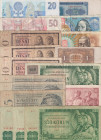 1 - 500 Koruna, 1953 - 1989, 1993 large lot of 900+ banknotes, all after 1953, in rather strongly circulated condition, BKK 86 - 106, CZ, SK; Hej 89 -...